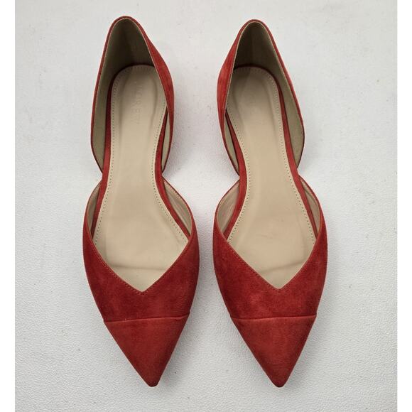 J.Crew Sadie Flats Suede Vibrant Flame Red Shoes Size 8.5 Retail: $98 - Picture 2 of 10